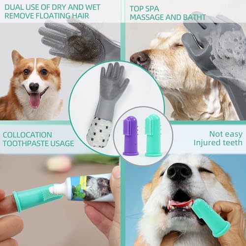 Dog Washing Gloves- Long Sleeved Pet Grooming Gloves - Image 6