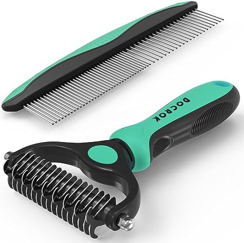 Docrok Pet Grooming Brush and Metal Comb Combo by DOCROK