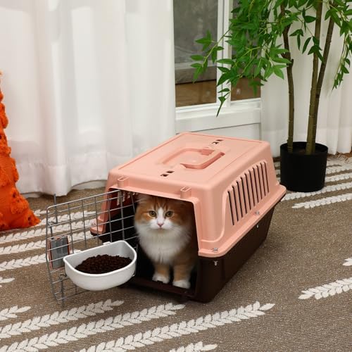 2 Set 18.9" Pet Carrier for Small Cats and Dogs, Hard Sided Plastic Cat Kennel - Image 4