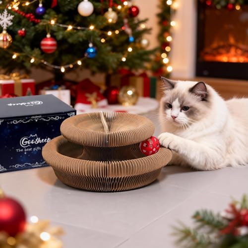 Goosheep 2 Pack Kitty Kurlz Interactive Cat Toy, Cardboard Scratching Post - Image 6