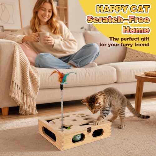 Cat Scratch Puzzle Enrichment Box, Interactive Cat Toy - Image 7
