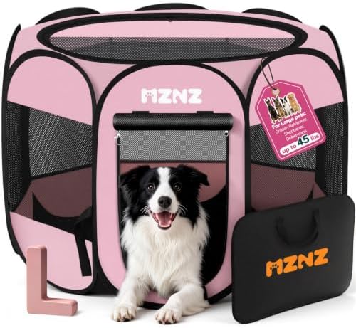 Dog Cat Small Animal Puppy Playpen Crate, Whole Pink by MZNZ