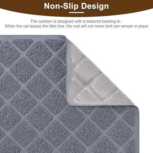 Cat Litter Box Mat, 23 x 14 In, Trapping Mat Premium Durable PVC Pad - Image 3