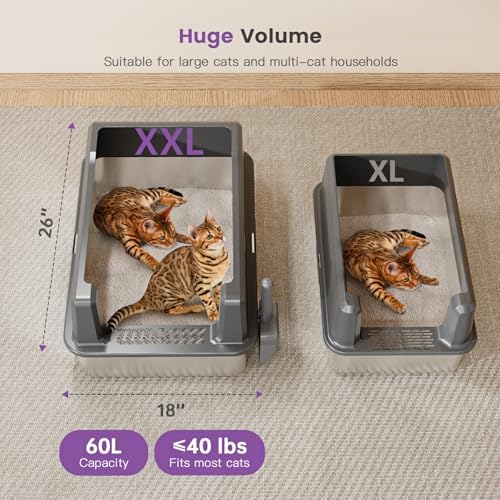 Extra Large XXL Stainless Steel Cat Litter Box - Image 2