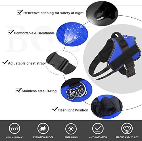 Bolux Dog Harness, No-Pull Reflective Dog Vest, Breathable Adjustable Pet - Image 2