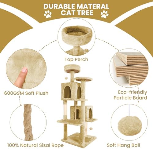 58.5inch Large Cat Tree Tower Condo - Image 5