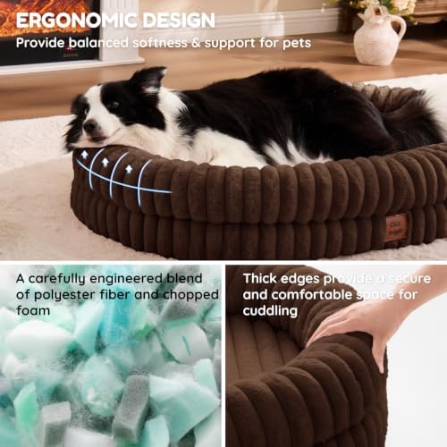 ChiXnuggle Orthopedic Dog Bed, Washable Cover, Faux Fur Bolster Pet Couch - Image 5