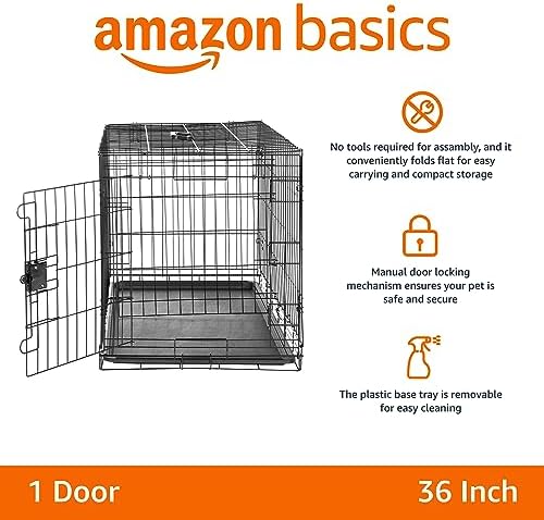 Amazon Basics Portable Metal Wire Dog Crate - Image 2