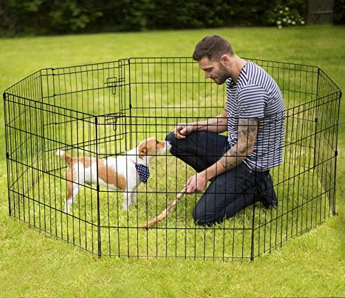 Artmeer Dog Playpen 24" H, 8-Panel Rustproof Foldable Pet Fence - Image 2