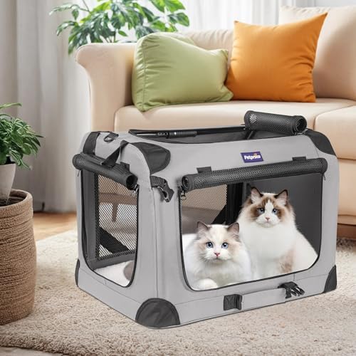 Petprsco Large Cat Carrier for 2 Cats/Small Dogs 24"x17"x17" for Car Travel - Image 2