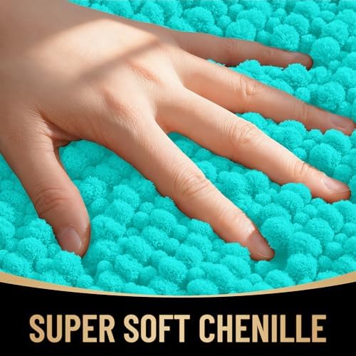 OLANLY Thick Chenille Bathroom Runner Rugs 44x24, Absorbent Bath Mat - Image 2
