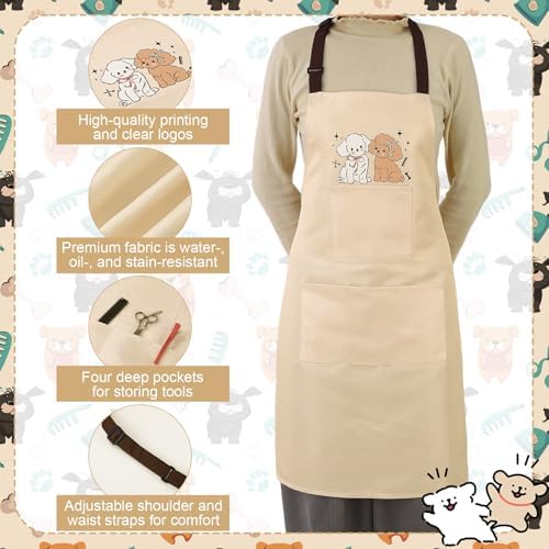 Dog Grooming Apron with 4 Pockets Grooming Apron - Image 3