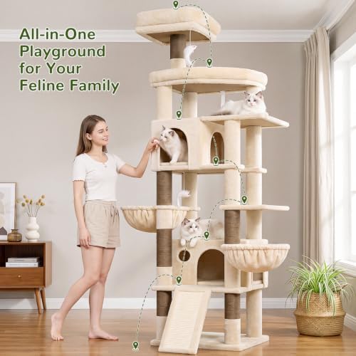 Globlazer 81in Cat Tree for Large Cats, Extra Tall Tower - Image 5
