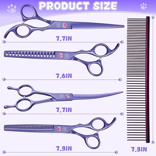 Moontay 7" Professional Dog Grooming Scissors Set of 5 - Image 5