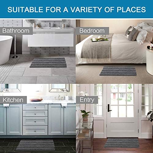 H.VERSAILTEX Bathroom Rugs Bath Rugs Non Slip Bath Mats Extra Thick Chenille - Image 6