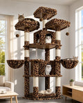 Globlazer Big XL Cat Tower for Indoor Multiple Cats, Leopard Print by Globlazer