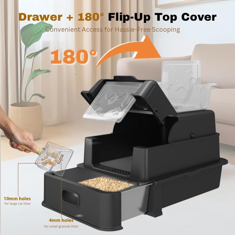XXXL Jumbo Drawer Stainless Steel Cat Litter Box - Image 5