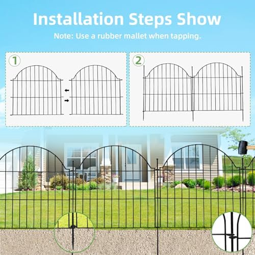 10 Panels No Dig Decorative Outdoor Garden Fence, 24in x20ft - Image 6