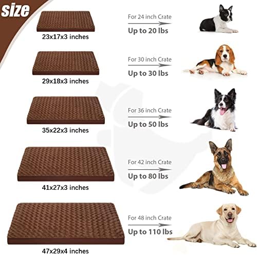 KSIIA Washable Dog Bed for Crate Waterproof for Medium Dogs, 29x18 in - Image 6