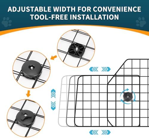 ERYTLLY Dog Car Barrier for SUVs, Adjustable Heavy-Duty Wire Pet Gate, Foldable - Image 4