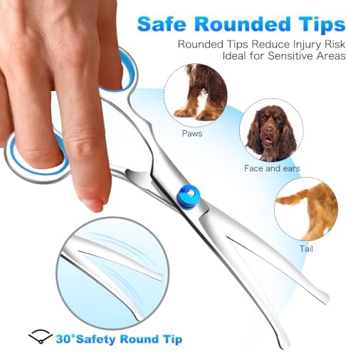 Dog Grooming Scissors Kit, 6-in-1 Stainless Steel Pet Grooming Scissors - Image 5