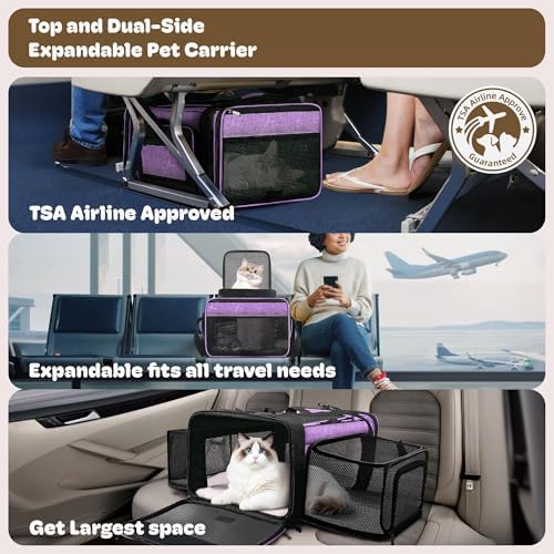 Top and 2 Sides Expandable Cat Carrier 18x13.5x9.5 TSA Airline Approved - Image 2