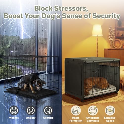 Seiyierr Dog Crate Cover, 36 Inch Pet Kennel Cover Universal Fit - Image 4