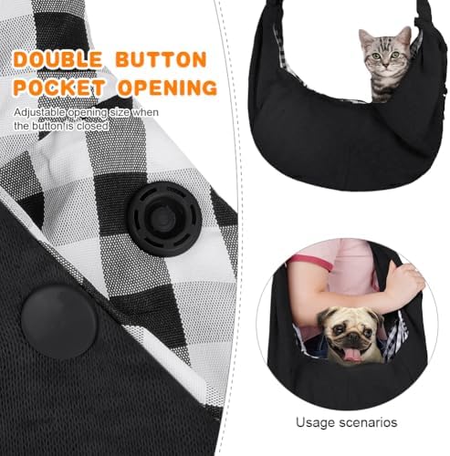 Dog Sling Carrier with Padded Strap, Reversible Pet Carrier - Image 5