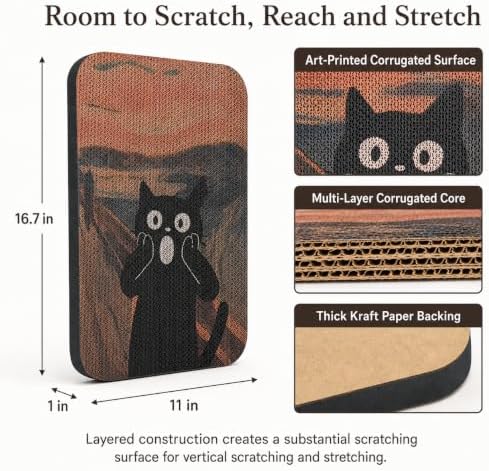 2 Pack Cat Wall Scratcher, Art Cat Scratching Board - Image 2