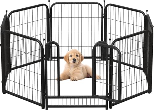 Metal Dog Playpen 32in H 8 Panels Heavy Duty Dog Fence by Petorldog