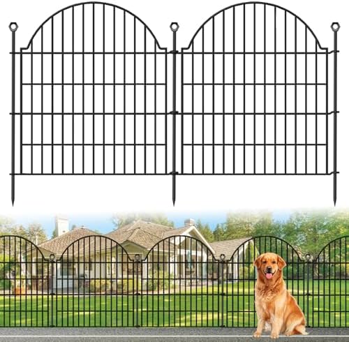 10 Panels No Dig Decorative Outdoor Garden Fence, 32in x23.6ft by Blingluck