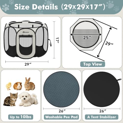 Persure Dog Cat Playpen Tent Crate Cage - Image 6