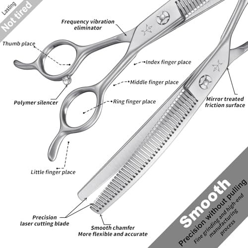 High-end Professional Dog Grooming Curved Thinning Scissors Teeth Blending - Image 3