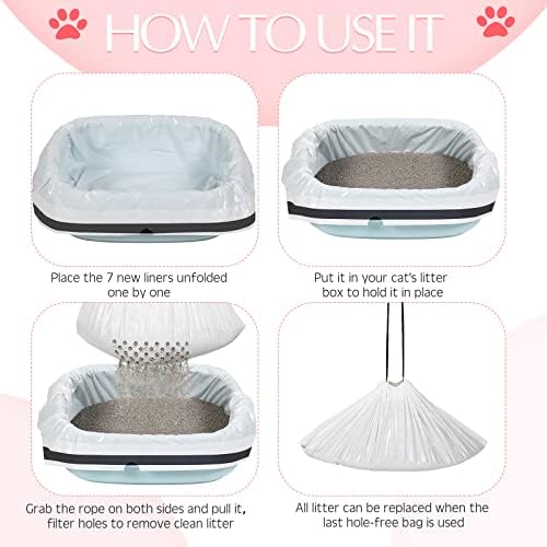56 Count Sifting Cat Litter Bags Jumbo Thick Cat Litter Box Liners - Image 4