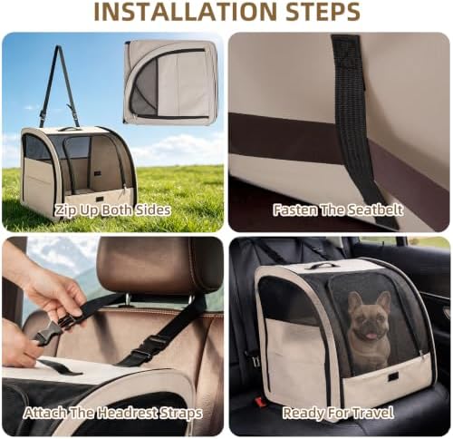Dog Car Seat for Small Medium Dogs & Cats, Soft-Sided - Image 4