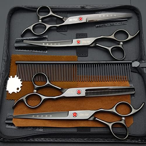 7.0in Titanium Professional dog Grooming Scissors set, Straight & Thinning & - Image 2