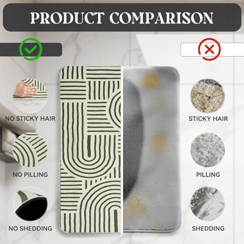 MontVoo -Bath Mat-Non Slip Thin Bathroom Rugs Fit Under Door- Quick Dry - Image 3