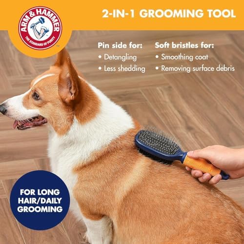 Arm & Hammer Deodorizing Pin & Bristle Dog Brush, Lily & Vanilla - Image 5