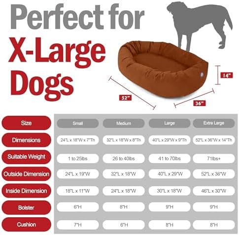 Majestic Pet 52 Inch Suede Calming Dog Bed Washable – Cozy Soft Round Dog Bed - Image 3
