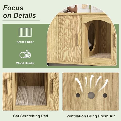 Double Cat Litter Box Enclosure Furniture - Image 5