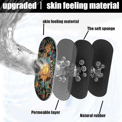 Sun and Moon Leaves Super Absorbent Quick-Drying Bathroom Mat Rug, Rubber - Image 3
