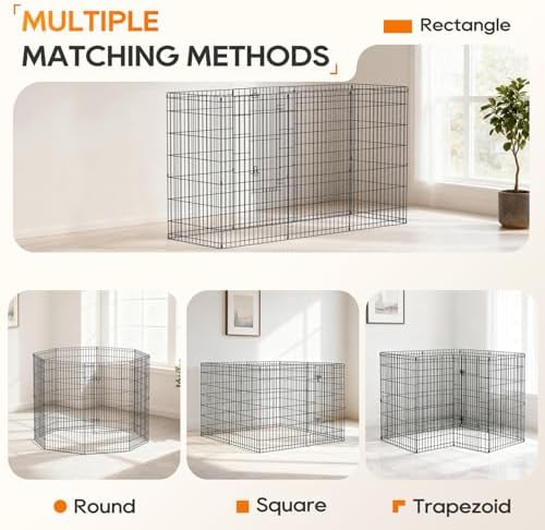 NChanmar Pet Dog Palypen Foldable Metal Dog Fence 48 Inch Height 8 Panels - Image 5