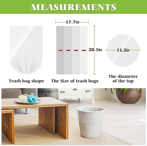 2.6 Gallon 220 Counts Small Trash Bags Garbage Bags by Teivio, Bathroom Trash - Image 2