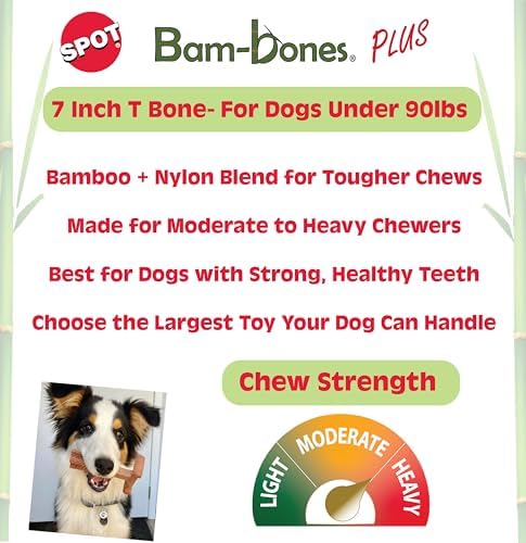 SPOT Bam-Bones Plus T-Bone Chew, Peanut Butter, - Image 2