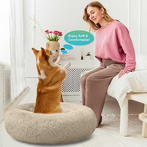 SAVFOX 30 inches Calming Donut Dog Bed - Image 6