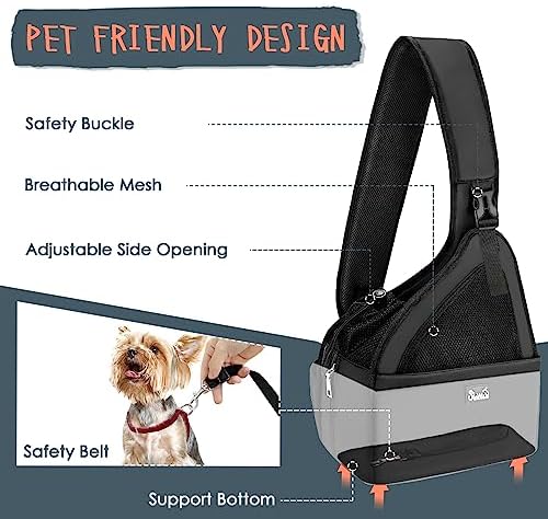 Lukovee Pet Sling, Hands Free Hard Bottom Papoose - Image 2