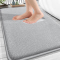 OLANLY Thick Memory Foam Bathroom Rug 34x21, Absorbent Bath Mat, Light Grey by OLANLY