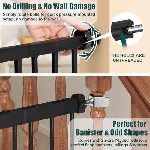 keny 36" Extra Tall Baby Gate for Doorways, Fits 29.7" to 46" Openings - Image 4