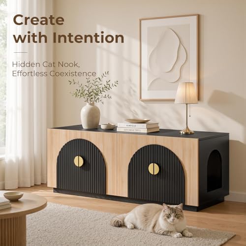 Amunrbrek Double Cat Litter Box Enclosure Furniture - Image 2