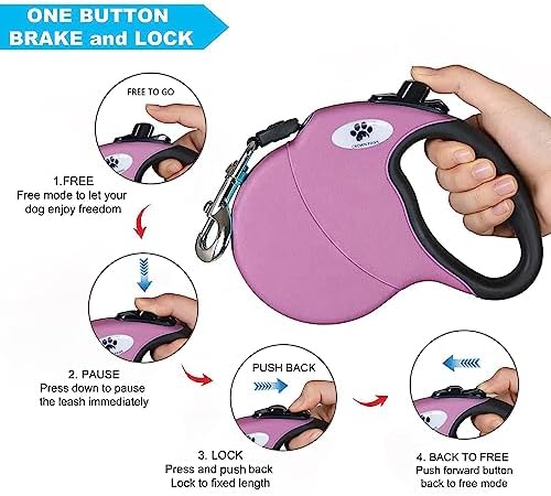 16ft Retractable Dog Leash for Medium Breed Dogs up to 44 lbs - Image 4